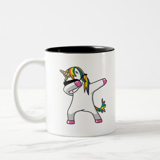 Betupfende Unicorn-Kaffee-Tasse Zweifarbige Tasse (Links)
