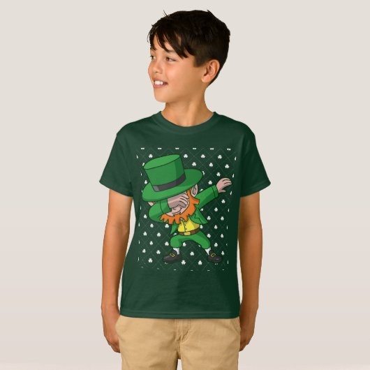 Betupfenden Kobold-St Patrick Tag T-Shirt (Vorne ganz)