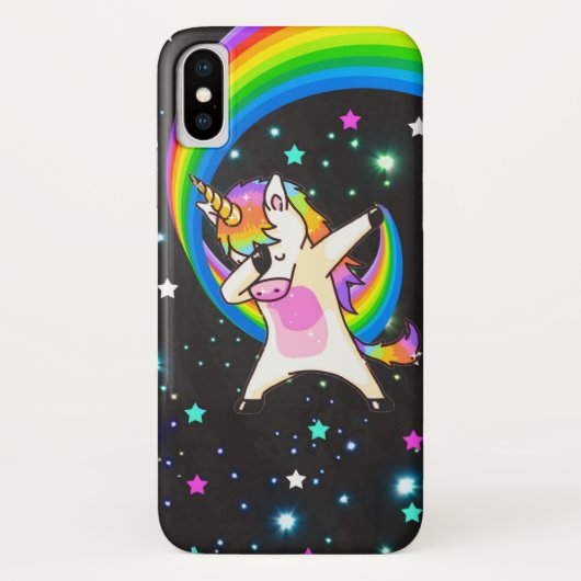 Betupfender Einhorn-Neonglühen iPhone X Fall Case-Mate iPhone Hülle (Rückseite)