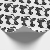 Betupfender Tier-Panda Geschenkpapier (Ecke)