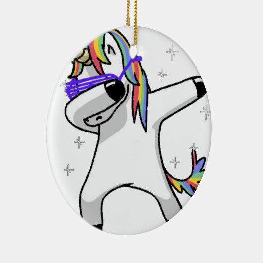 Betupfendes Einhorn Keramik Ornament (Rechts)