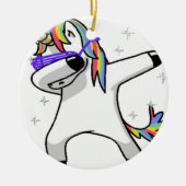 Betupfendes Einhorn Keramik Ornament (Vorne)