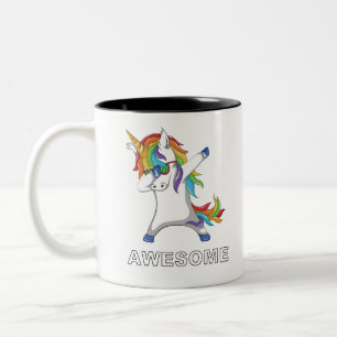 Betupfendes Einhorn-lustiges Einhorn Dabing Zweifarbige Tasse