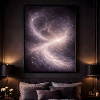 Between Quiet Stars – Dreamy Celestial Love Art Poster