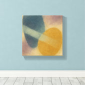 Between Shores: Zen Ma Abstract | Indigo Ochre Leinwanddruck (Insitu (Holzboden))