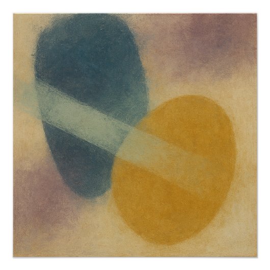 Between Shores: Zen Ma Abstract | Indigo Ochre Poster (Vorderseite)