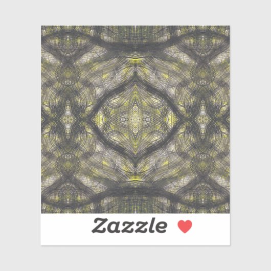 Betwixt Abstract Dark Yellow Black Watercolor Art Aufkleber (Blatt)