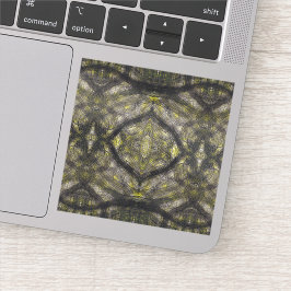 Betwixt Abstract Dark Yellow Black Watercolor Art Aufkleber