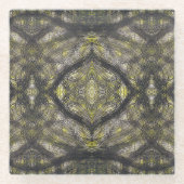 Betwixt Abstract Dark Yellow Black Watercolor Art Glasuntersetzer (Vorderseite)