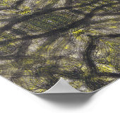 Betwixt Abstract Dark Yellow Black Watercolor Art Poster (Ecke)