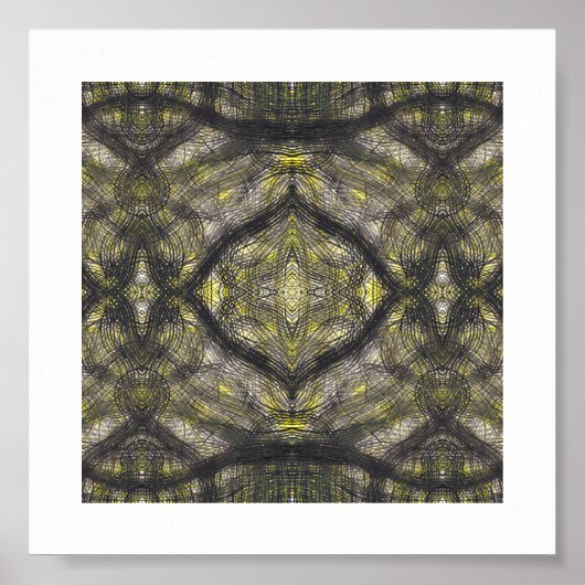 Betwixt Abstract Dark Yellow Black Watercolor Art Poster (Vorne)