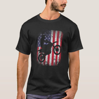 Beunruhigend amerikanische Flag Motorrad-Motocros T-Shirt