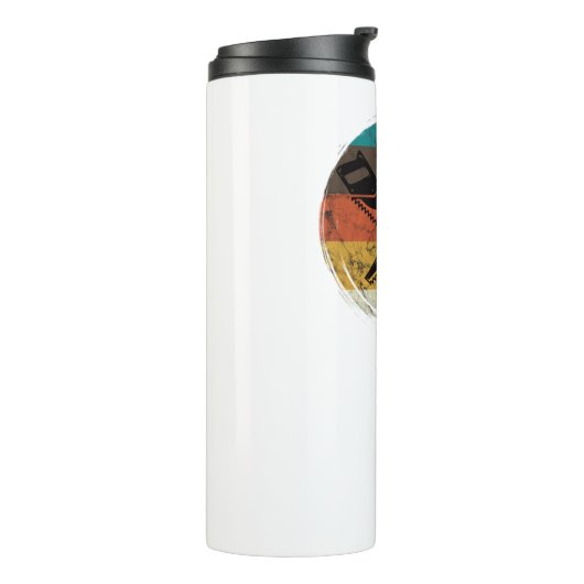 Beunruhigend Vintag Retro Chainsaw Lumberjack Thermosbecher (Nach links gedreht)