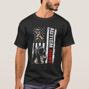 Beunruhigende amerikanische Fahnen Autismus Tante T-Shirt