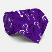 Beunruhigende Fragezeichen-Krawatte: Weiß, Schwarz Krawatte (Gerollt)