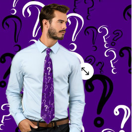 Beunruhigende Fragezeichen-Krawatte: Weiß, Schwarz Krawatte