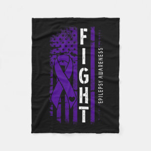Beunruhigende US-Flagge Lila Ribbon-Epilepsie A Fleecedecke