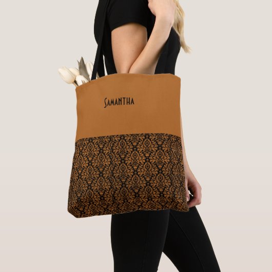Beunruhigender Viktorianischer orangefarbener Dama Tasche (Von Nahem)