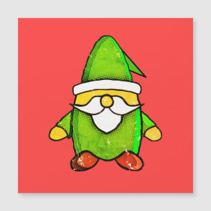 Beunruhigender Vintager Zeitungsprint Grüner Genom Magnetkarte