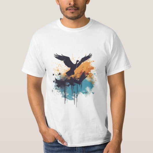 Beunruhigendes T-Shirt tierischer Silhouetten (Vorderseite)