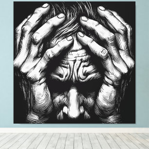 beunruhigt leinwanddruck