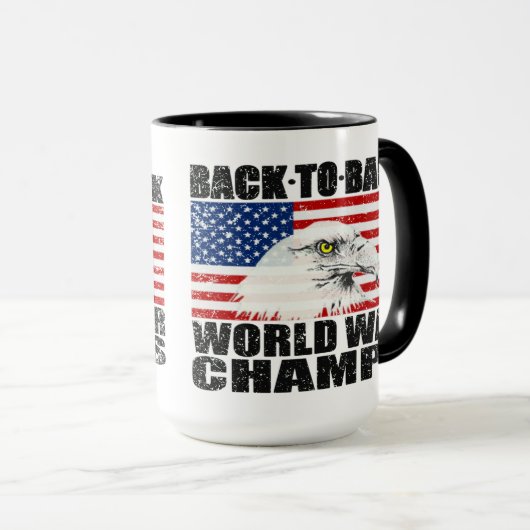 Beunruhigt zurück zu hinteren Weltkrieg-Champions Tasse (VorderseiteRechts)