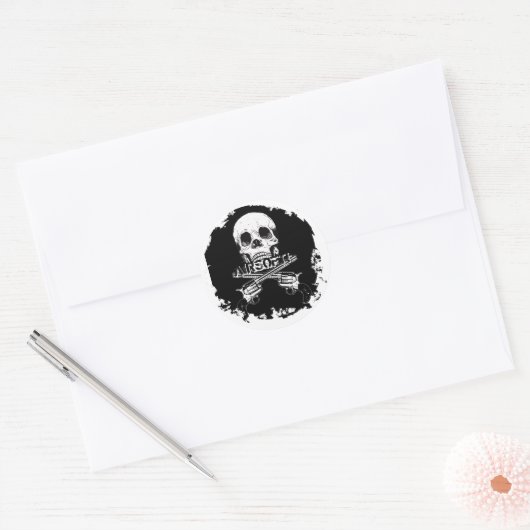 Beunruhigte 2 runde Sticker (Umschlag)