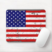 Beunruhigte amerikanische Flagge Mousepad (Mit Mouse)
