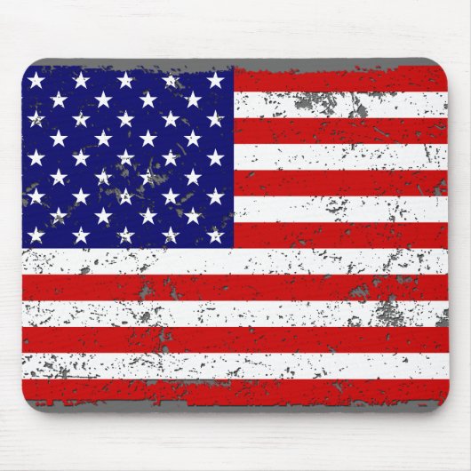 Beunruhigte amerikanische Flagge Mousepad (Vorne)