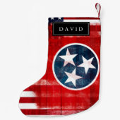 Beunruhigte amerikanische Flagge u. Flagge von Kleiner Weihnachtsstrumpf (Rückseite)