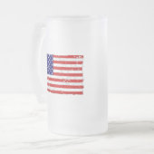 Beunruhigte amerikanische Flaggen-Glas-Tasse Mattglas Bierglas (Vorderseite Links)