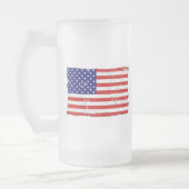 Beunruhigte amerikanische Flaggen-Glas-Tasse Mattglas Bierglas (Links)