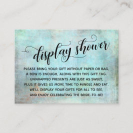 Beunruhigte Aqua-Anzeige ohne Wrap-Brautparty-Kart Begleitkarte