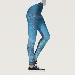 Beunruhigte blaue Muster-Leggings Leggings
