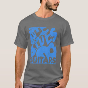 Beunruhigte Blues-Gitarren im Blau T-Shirt