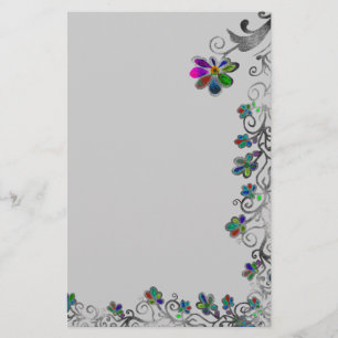 Beunruhigte Blumengrenze Briefpapier