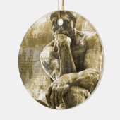 Beunruhigte Bronzestatue Auguste Rodin der Denker Keramik Ornament (Links)