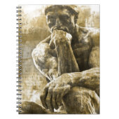 Beunruhigte Bronzestatue Auguste Rodin der Denker Notizblock (Vorderseite)