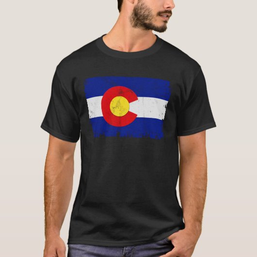 Beunruhigte Colorado-Flagge T-Shirt (Vorderseite)