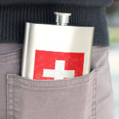 Beunruhigte die Schweiz-Flagge Flachmann (Beispiel)