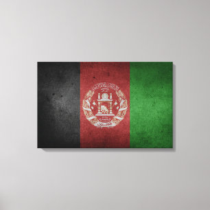 Beunruhigte Flagge von Afghanistan Leinwanddruck