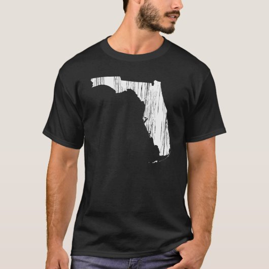 Beunruhigte Florida-Staats-Kontur T-Shirt (Vorderseite)