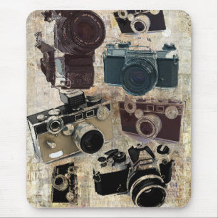 beunruhigte Fotografphotographie Retro Kamera Mousepad