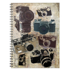 beunruhigte Fotografphotographie Retro Kamera Notizblock
