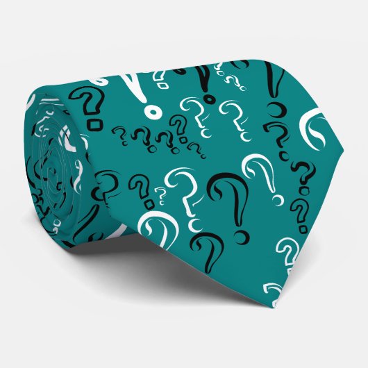 Beunruhigte Fragezeichen-Bindung weiß, schwarz, Krawatte (Gerollt)