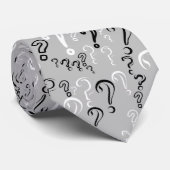 Beunruhigte Fragezeichen-Bindung weiß, schwarz, Krawatte (Gerollt)