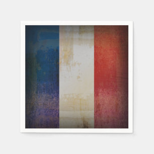 Beunruhigte Frankreich-Flagge Serviette