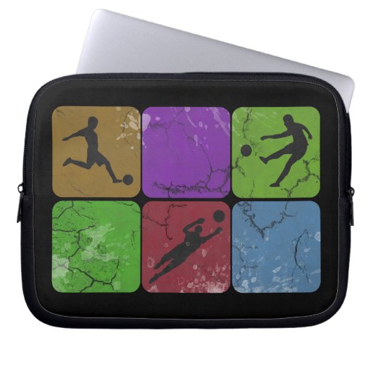 Beunruhigte Fußball-Spielerlaptophülse Laptopschutzhülle (Vorderseite)