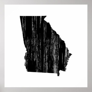 Beunruhigte Georgia-Staats-Kontur Poster