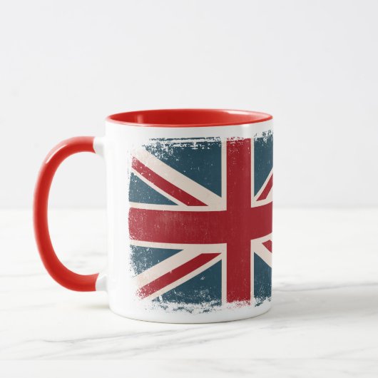 BEUNRUHIGTE GEWERKSCHAFTS-JACK-BRITISCHE TASSE (Links)